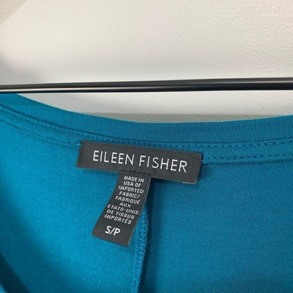 Eileen Fisher Teal Knit Swing Tunic S - Picture 4 of 6